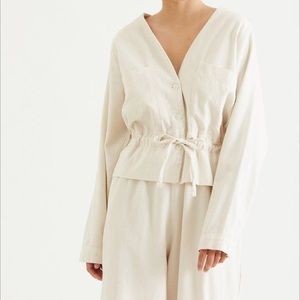 Black Crane cream sack jumpsuit